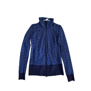 Lululemon Athletica Blue Heathered Full Zip‎ Jacket Women's Size 8
